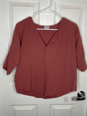 Oh My Gauze! 100% Cotton Top Beach Coastal Vacation Lightweight in Mauve 1/S/M